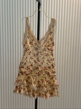 Zara Cream Floral Lace-Trim Skirt Set